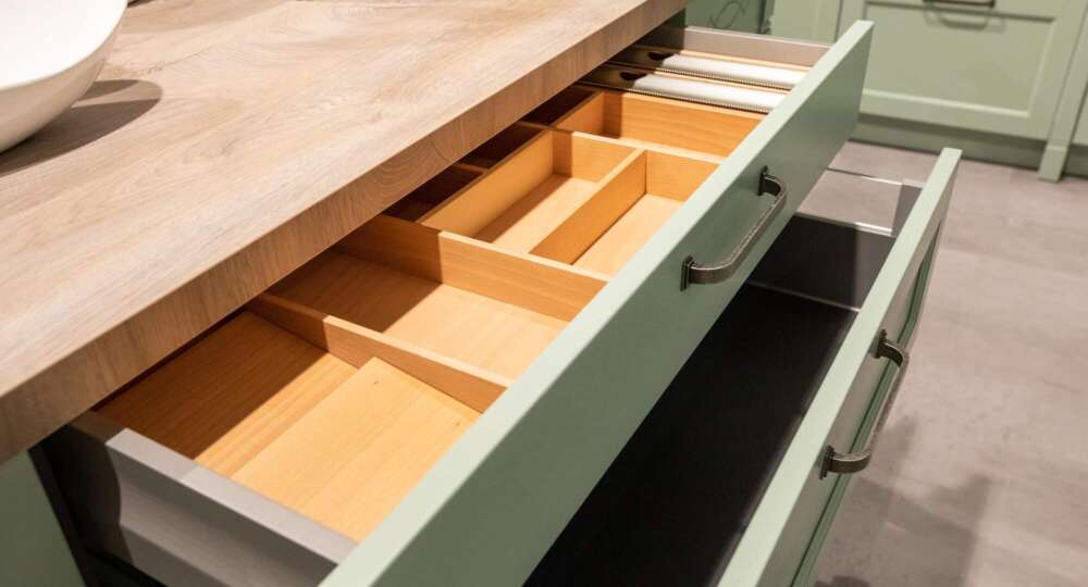 Häcker Landhausküche Esche Pastellgrün Orgasystem