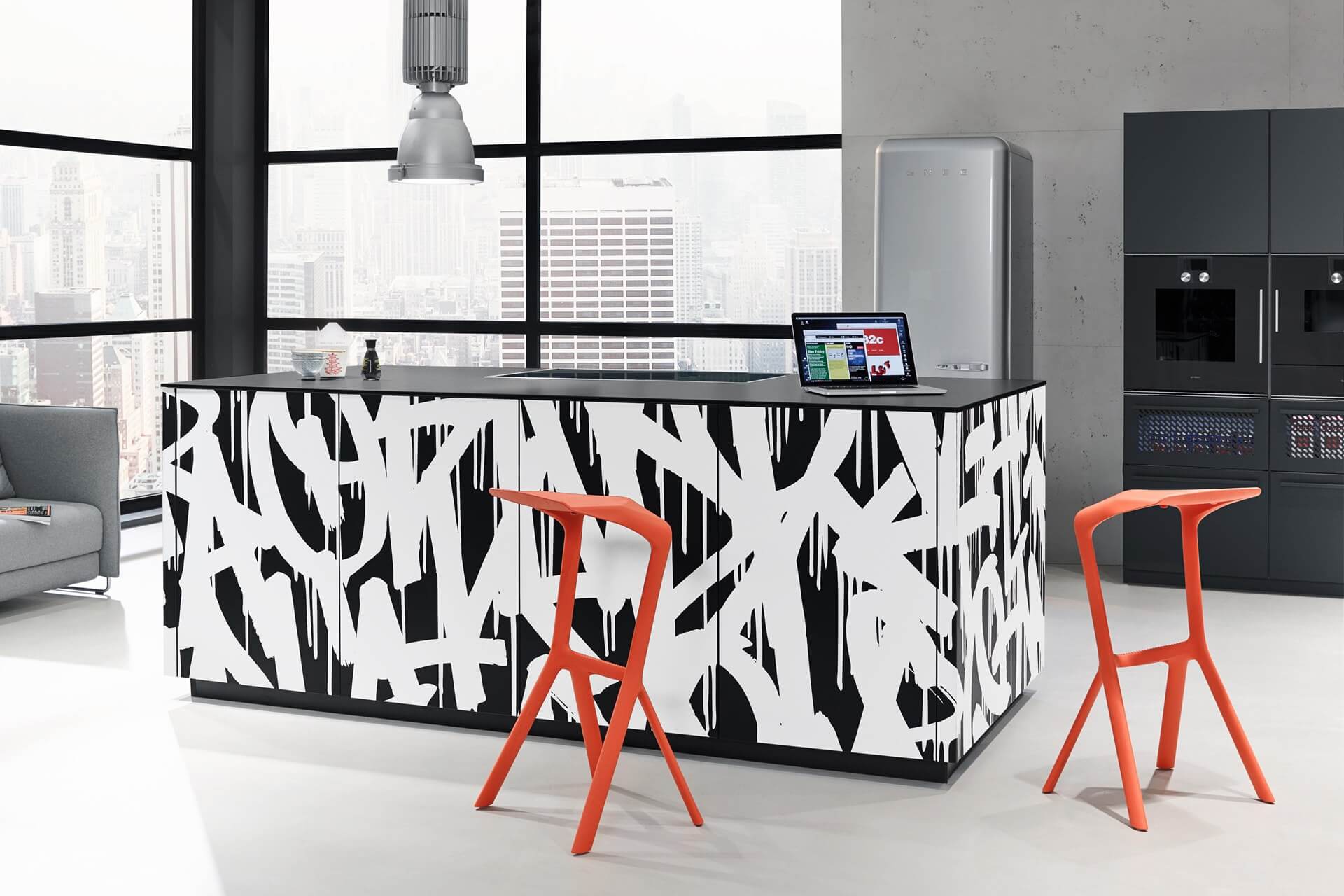 Nolte neo Design Inselküche grafitti