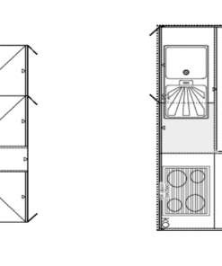 Häcker Inselküche Mattlack Graphit Grundriss