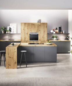 Haecker-Moderne-Inselküche Eiche Graphit