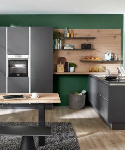 Nolte Design Küchenzeile Graphit mit Wandschrank
