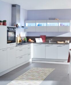 Nolte moderne L-Küche Mattweiß Plus