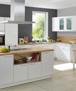 Nolte moderne L-Küche mit Kücheninsel weiß