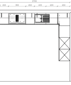 Schüller L-Küche im Landhausstil Grundriss