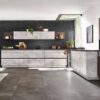 nolte Design Küchenzeile Stone Beton Nussbaum grifflos