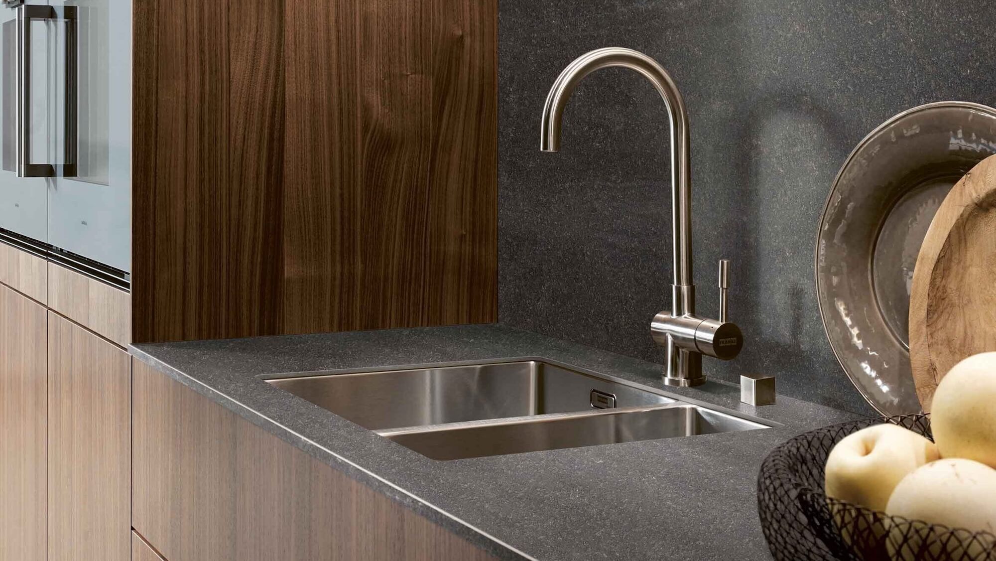 Systemo Naturstein Rückwand Nero Assoluto classic