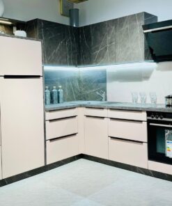 Schüller Moderne L-Küche Pastellrosé Satin