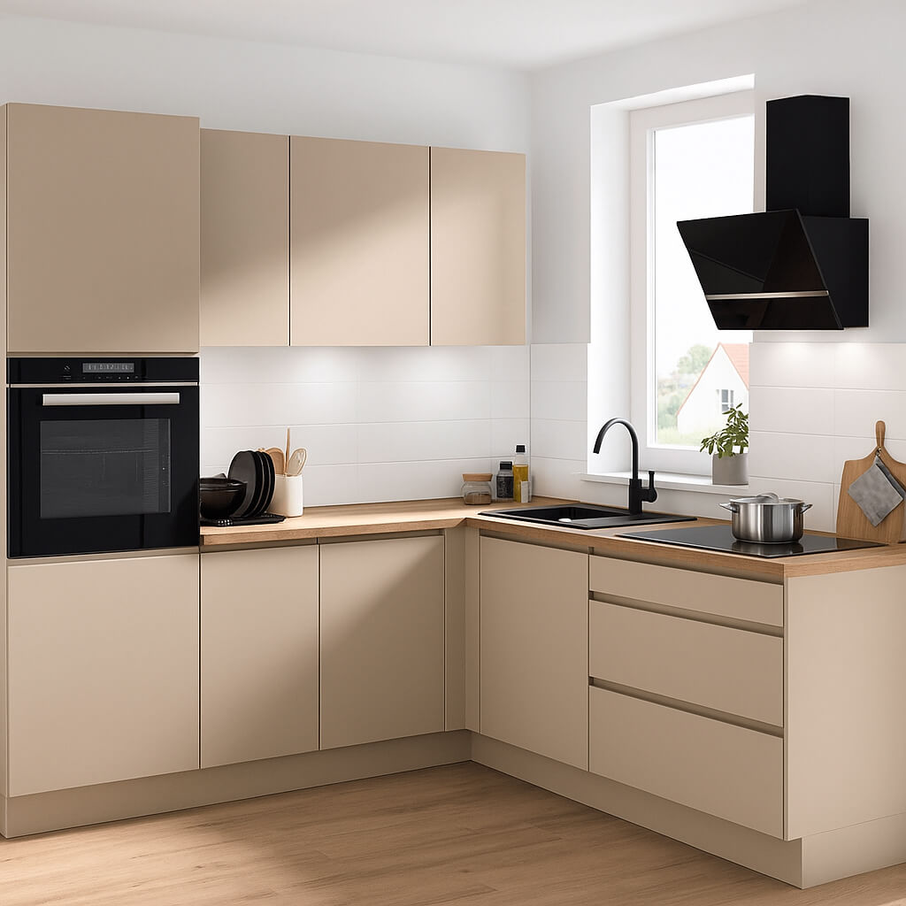 Nobilia Moderne L-Küche mit Blaupunkt Backofen