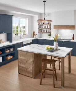 Nobilia L-Küche Landhausstil Fjordblau