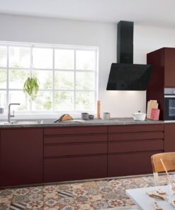 Schüller Küchenzeile Moderner Stil Burgundrot