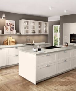Nobilia Landhaus Inselküche Nordic Sand perfect matt